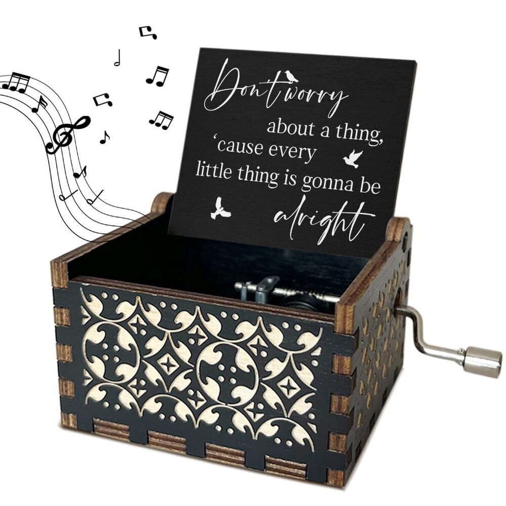 2859 Don't Worry about A Thing Wooden Music Box with Handle Cause Every
